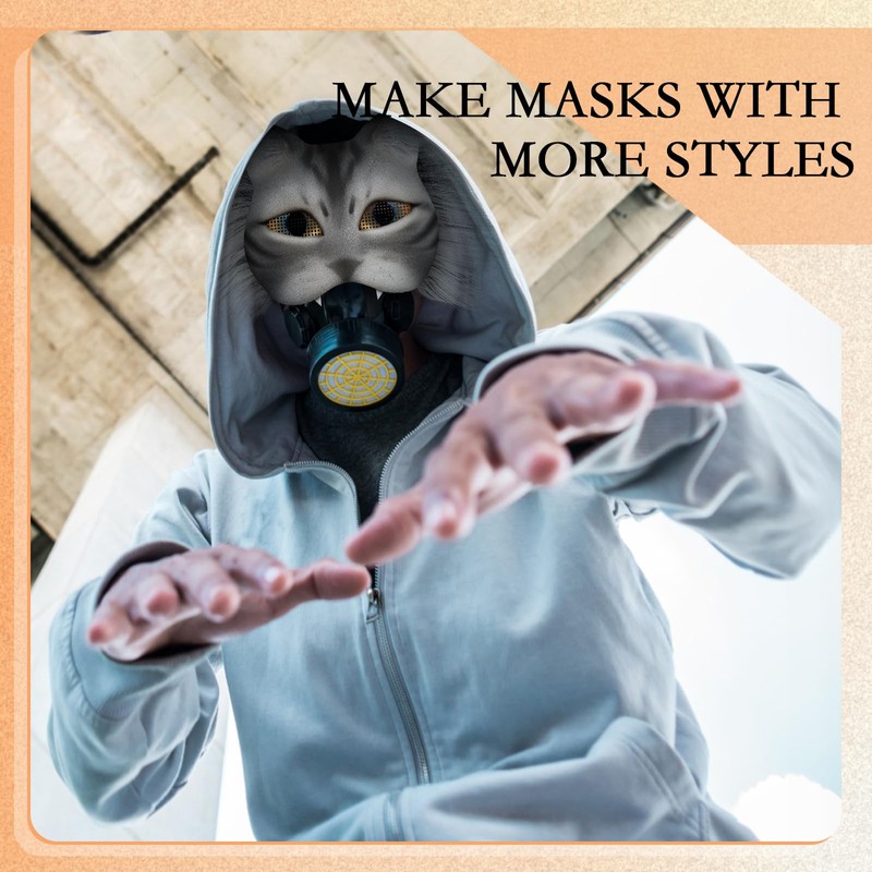 Seenelling 19 Pcs DIY Therian Mask Kit Blank Cat Mask