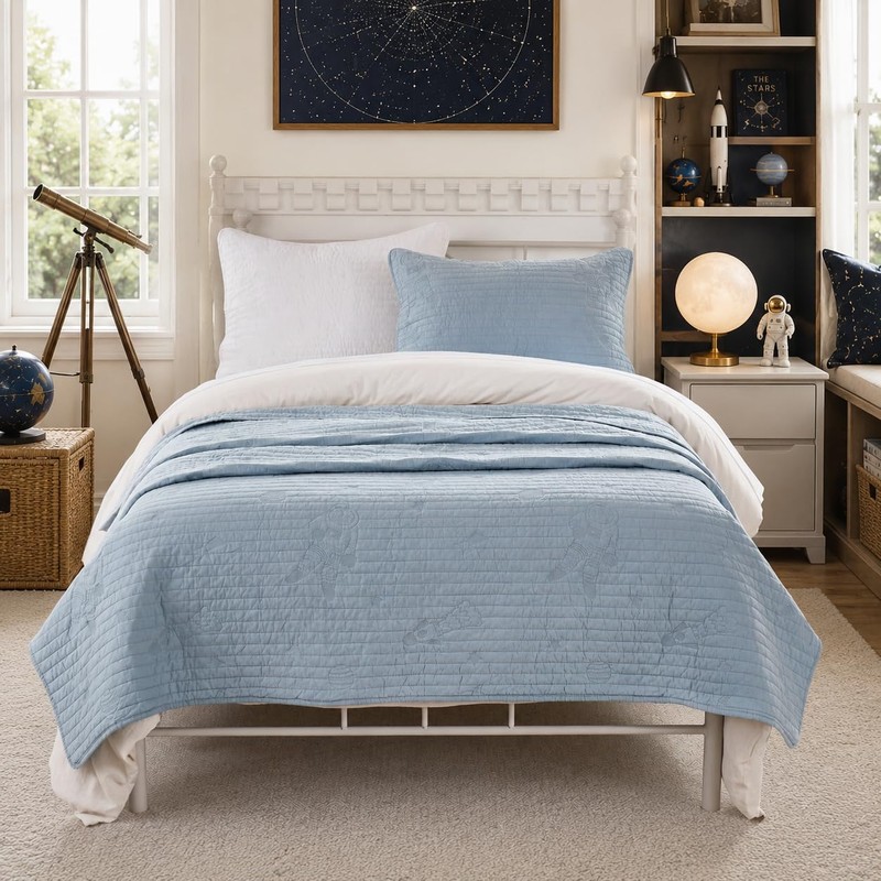 Brandream Kids Outer Space Bedding Set Twin Size Quilts Cotton