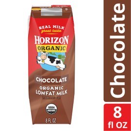 Horizon Organic Shelf Stable 1% Lowfat Chocolate Milk Box, USDA Organic UHT from Pasture-Raised Cows, 8 fl oz, Ready to Drink for Lunchbox, Travel, or On-the-Go, No Refrigeration Needed