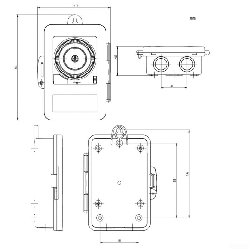 Mechanical Timer TB388 PC Waterproof 24 Hour Daily Programmable Timer