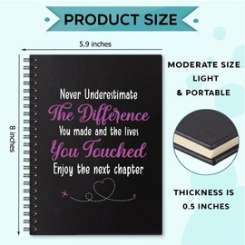 Sixrip Never Underestimate the Difference You Made 160 Blank Pages Spiral Notebook, Leaving Gift for Coworker, Retirement Gift for Colleague, Farewell Gift for Friend, Appreciation Gift for Employee