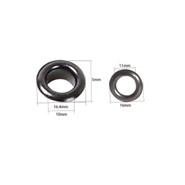 100 Sets Grommet Kit 10mm Metal Eyelets Grommets with Washers for Shoes Clothes Belt Bag DIY Project (Black)