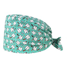 Surgical Cap - 100% Cotton - Standard Size - For Dentists, Vets & Medical Staff - Breathable & Comfortable (Turquoise Green)