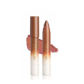 aopoka Lip & Eyeshadow, 2-in-1, Hard to Fall Off, Glitter Stick, Eye Color, Metallic, Multifunctional, Long Stay, Glamorous, Moisturizing, Does Not Fall, High Color, Party, Beginner, 09# Caramel Brown
