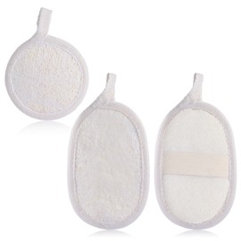 3 Stück Natürlicher Luffa Schwamm Peeling Badetuch Scrubber Badetuch Peeling Körper Wäscher Antibakterielles Peeling Duschhandtuch Luffa Schwamm für Bad und Dusche Luffa Körperpad mit Rücken Gurt