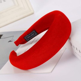 Stool Sponge Hair Bow Head Girls Velvet Fashion Women Hair Band Cute Headband Jogging Outfit Women (Red, One Size)