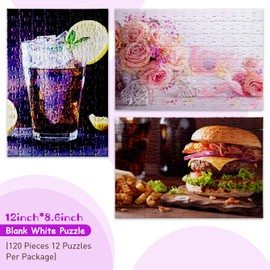 Skylety 3 Sets Sublimation Puzzle Blanks Bulk 120 Pieces A4 Jigsaw DIY Thermal Transfer Custom Puzzle for Heat Press Printing Crafts