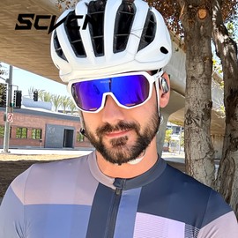 SCVCN Polarized Cycling Glasses UV400 Protection Sports Sunglasses Men Women For MTB Biking Goggles Riding BMX Fishing Running Golf Driving Football Softball and other outdoor sports 506