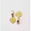 20 Medium Gold Plated Heart Glue on Bails for Pendants,