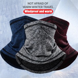Unbranded Winter Neck Warmer Gaiter Ski Windproof Fleece Face Mask Scarf For Cold Weather - Black