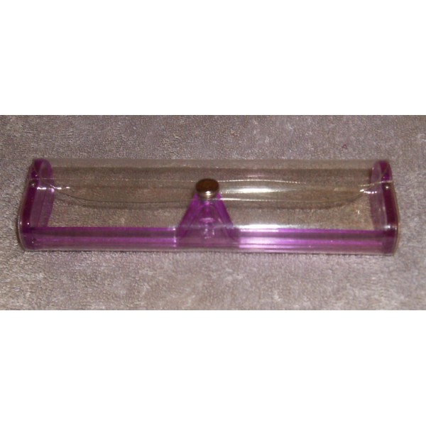 NWF PURPLE EYE GLASSES CASE LIPSTICK CASE 6" x 2-1/2"