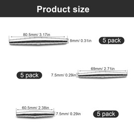 KLEHOPE Pruner Spring 15 Pieces Spring for Pruning Shears, Manganese Flakes, Silver Pruning Shears Springs, 6cm, 7cm, 8cm, for Spiral Shears, Pruning Shears