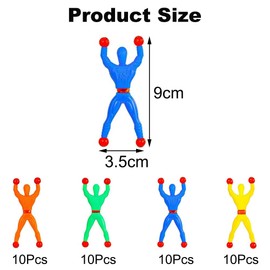 Guidre Pack of 40 Window Crawler Men, Sticky Men Toys, Window Crawler Men, Sticky Wall Climber Rolling Men, Stretchy Sticky Toy for Party