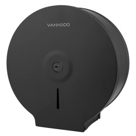VANNSOO Commercial Jumbo Toilet Paper Dispenser, Wall Mount Stainless Steel 9 Inch Roll Toilet Paper Holder Bath Tissue Dispenser with Lock Key (Black)