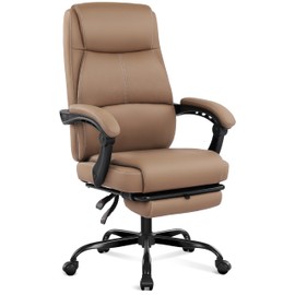 Misolant Big and Tall Office Chair with Footrest, High Back Desk Chair with Linkage Armrest, 90-155° Recline Executive Computer Chairs with Adjustable Height for Home