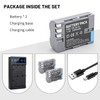 2-Pack EN-EL3e Battery with Dual Charger for Nikon D50 D70