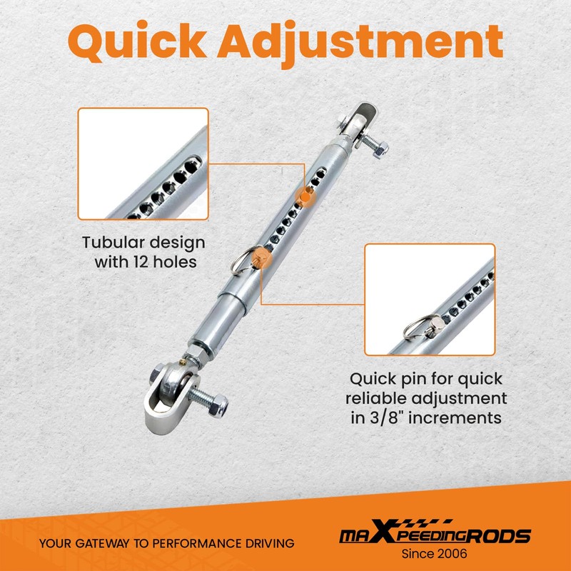 maXpeedingrods Front End Travel Limiters Universal Weld-on Quick Adjustable Mounting