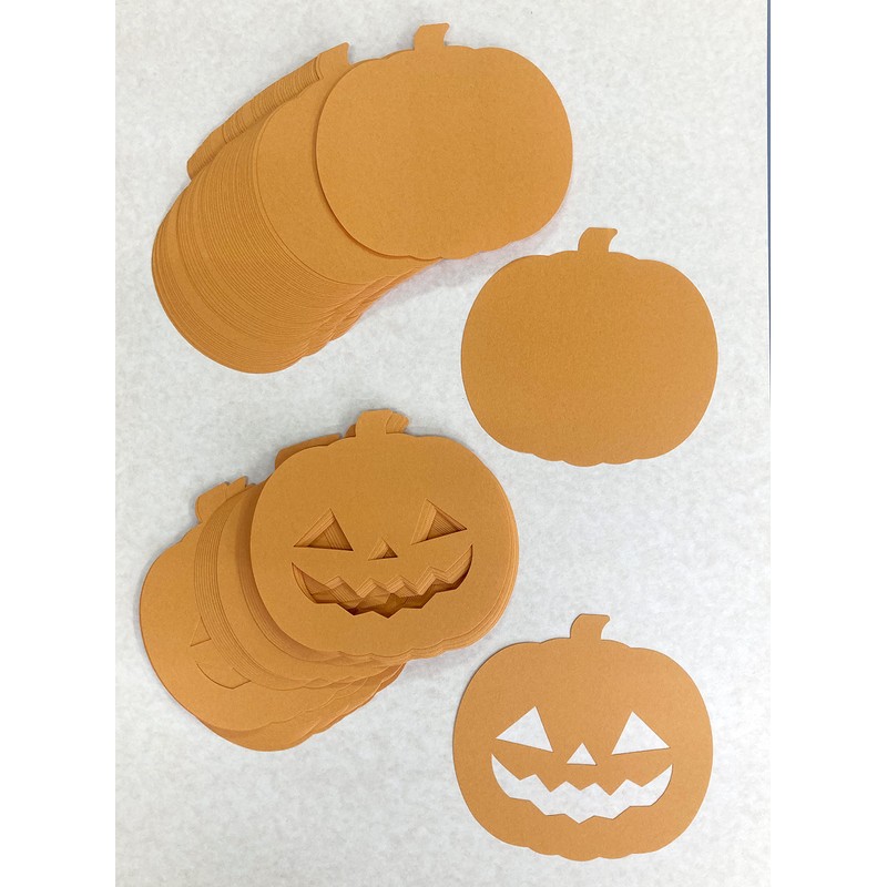 Pumpkin Display Cards, 2 Types (with face/no face), 50 cards