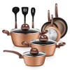 NutriChef 12-Piece Hard Anodized Nonstick Cookware Set - Induction Ready