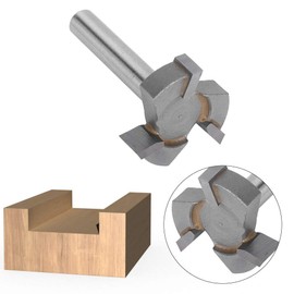 CNC Spoilboard Surfacing Router Bit, 0.3 Inch Shank, 1 Inch Cutting Diameter, Three-Blade T-Milling Cutter, Woodworking Tool (6 mm/0.23 in)