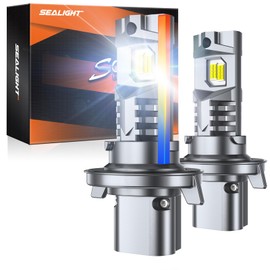 SEALIGHT H13/9008 Fog Lights Bulb, 30000LM High Power, 6500K Cool White with 14000RPM Cooling Fan, 1:1 Mini Size Replacement for H13/9008 Bulbs, Plug - N - Play, Pack of 2