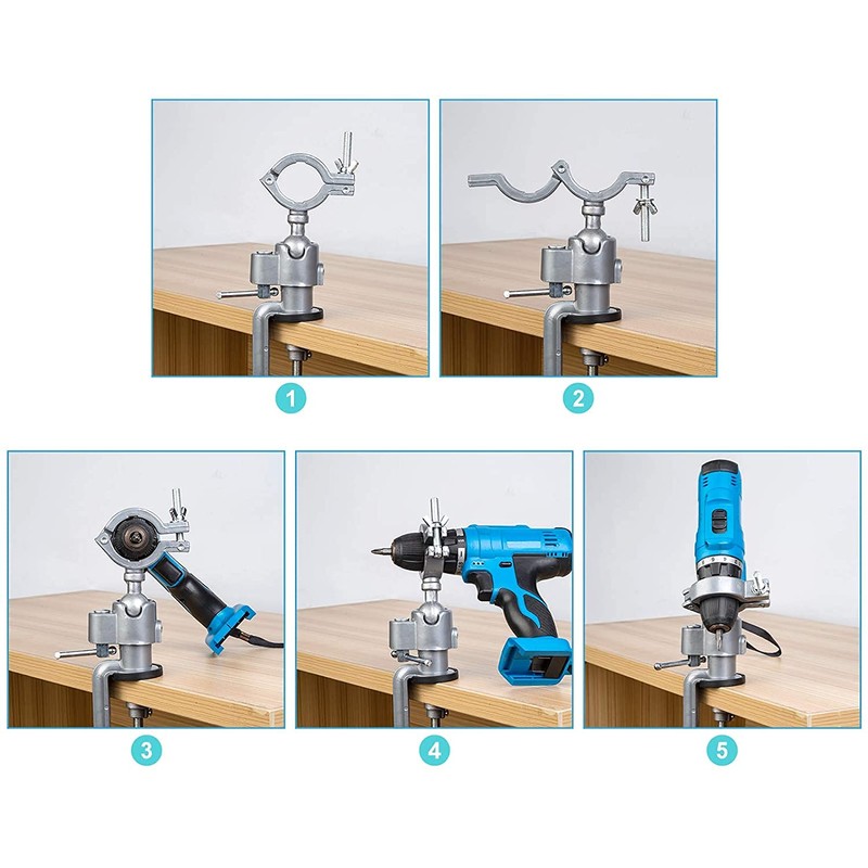 360 Degree Clamp Vice Grinder Drill Stand Holder Workbench Electric