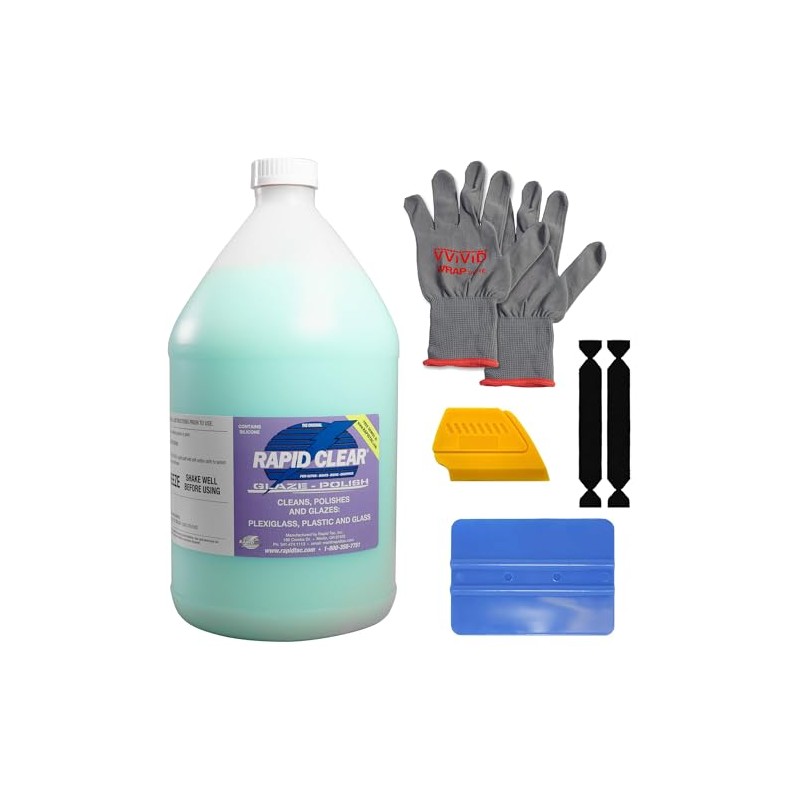 Rapid Clear® Glaze and Polish 128oz for Plexiglass, Polycarbonates, Non-Hazardous,