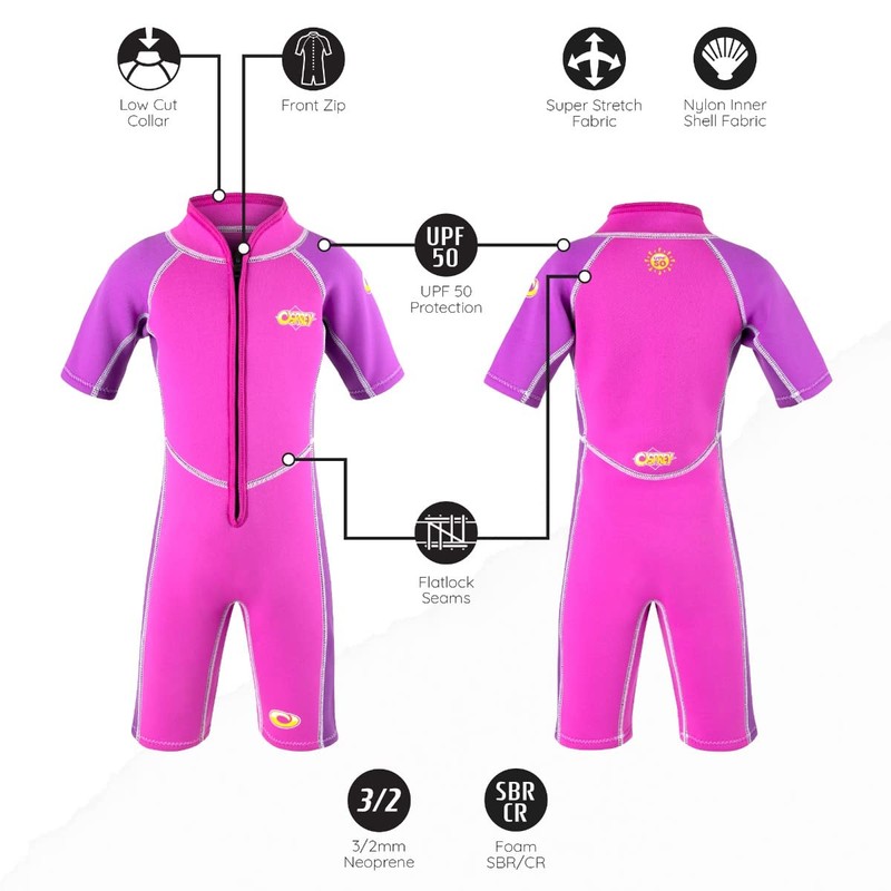 Osprey Toddlers 3mm Shorty Summer Kids Wetsuit, One Piece with