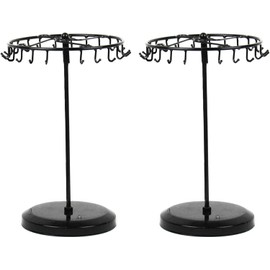 Young Wolf 2 x Black Brass Rotating Jewellery Display Stand 23 Hooks