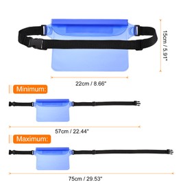 HARFINGTON 2pcs Waterproof Pouch Waterproof Fanny Pack Floating Waterproof Bag with Adjustable Waist Strap for Travel Beach Swimming Kayaking Boating Pool Accessories, Clear Blue