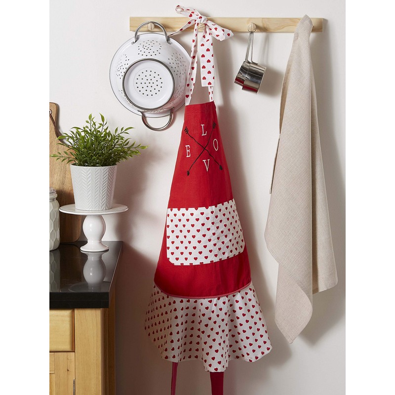 DII 100% Cotton, Holiday Cute Ruffle Women Apron with Pocket,