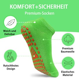 ELUTONG Trampoline Socks Children's Non-Slip Socks 4 Pairs Boys Girls Non-Slip Yoga Training Floor Socks for 2-9 Years Toddler, 06 light purple + light yellow + rose red + green