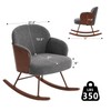 Jocisland Rocking Chair Nursery, Glider Rocker Upholstered Teddy with Modern