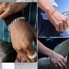 Men's Bracelet Mens Gold Bracelet Cuban Link Bracelet for Men Stainless Steel Bracelets Men Jewelry Metal Bracelets