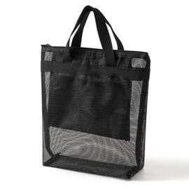 Town Wave Spa Bag, Gym Bag, Black, Mesh Material, Quick Drying, Bath Bag, Inner Pocket, Small, Compact