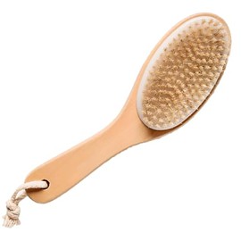Cepillo Corporal Madera Bambu Natural Cerdas Naturales Resistentes Exfoliacion Masaje Diseño Ergonomico Curveado Celulitis Circulacion Ecologico