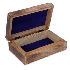 Ajuny Wooden Handcrafted Decorative Jewelry Storage Box with Butterfly Carvings White and Brown Multipurpose Use as Trinket Holder Keepsake Watch Box, Great Gifts 8x5 inch