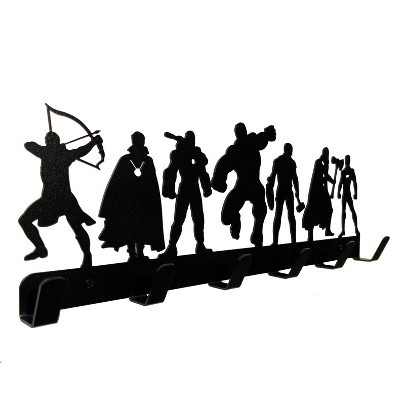 HeavenlyKraft Superhero Coat Hook Wall Mounted 6 Hooks, Entryway Organizer,