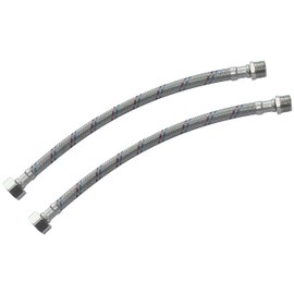 AERZETIX - C51088 - Set of 2 Hose Lines 300 mm 1/2 Inch Female - 3/8 Inch Male - Flexible Connection Hose - Flexible Connection Hose Sanitary for Taps Bathroom Kitchen Heating
