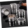 Sosoport 8pcs Magnetic Stainless Steel Spice Containers Airtight Spice Jars