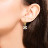 Gold Tone Crystal Flowers Statement Half Hope Stud Earrings, Crystal,