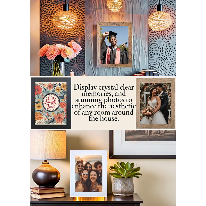 Aryllis 10x8 Photo Frame, Rustic Brown, Free-Standing and Wall Hanging