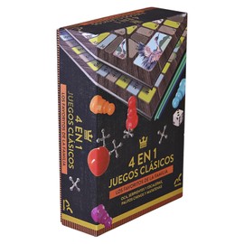 Novelty Corp - Juegos Clásicos 4 en 1, Juego de Mesa, Máxima Calidad, Juegos Clásicos y Tradicionales