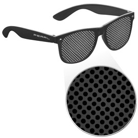PEARL Grid Glasses: Perforated Glasses for Eye Gymnastics and Relaxation, Black (Perforated Glasses, Hole Glasses, Health)