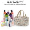 1 White Wash Bag with Floral Pattern, Portable Makeup Bag,