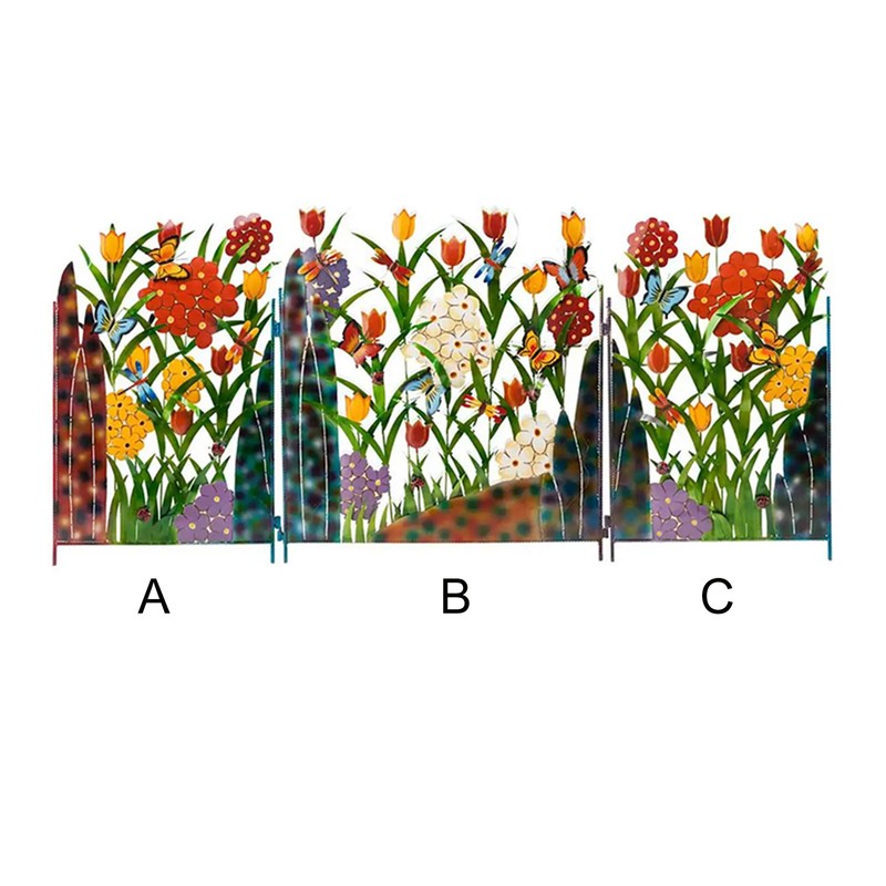 Garden Fence Border Iron Flower Decorative Garden Fencing Panel for