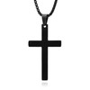 PEAS Fashion Jewelry Stainless Steel Cross Pendant Necklace(Black)