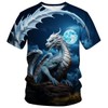 WHNBCW Traditional Chinese Dragon T-Shirt Funny Anime Graphic Tee Shirt,Blue,M