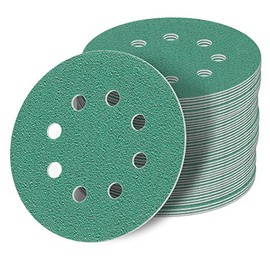 125 mm Green Eccentric Sanding Discs Assortment Set of 50 Discs P2000 P1500 P1200 P1000 P800 8 Holes Velcro Sandpaper