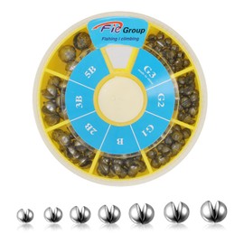Tolenre Fishing Lead, Lead Shot, 95 Pieces with Assortment Tin, 7 Sizes